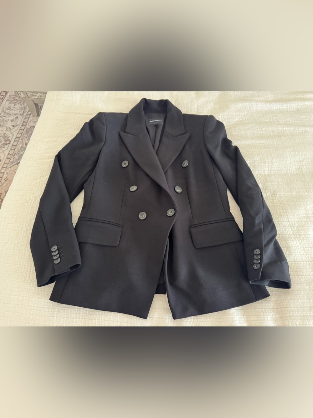 Club Monaco Black Double Breasted Tailored Blazer Jacket Size 6